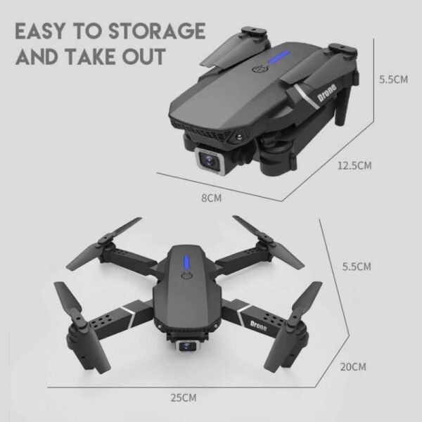 E88 Foldable Quadcopter | WiFi 480P FPV Dual Camera | Position Locking Drone - Image 7