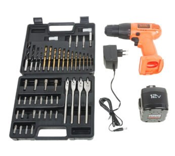 Black & Decker: CD121K50 12V Cordless Keyless Chuck Drill Driver Kit and 50 Accessories Kitbox