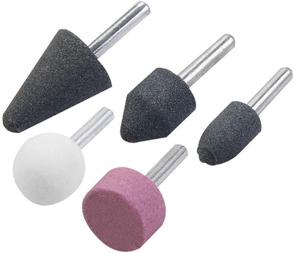 5 Pcs 6mm (1/4in) Shank Abrasive Mounted Stone Rotary Tool Bits - Image 8