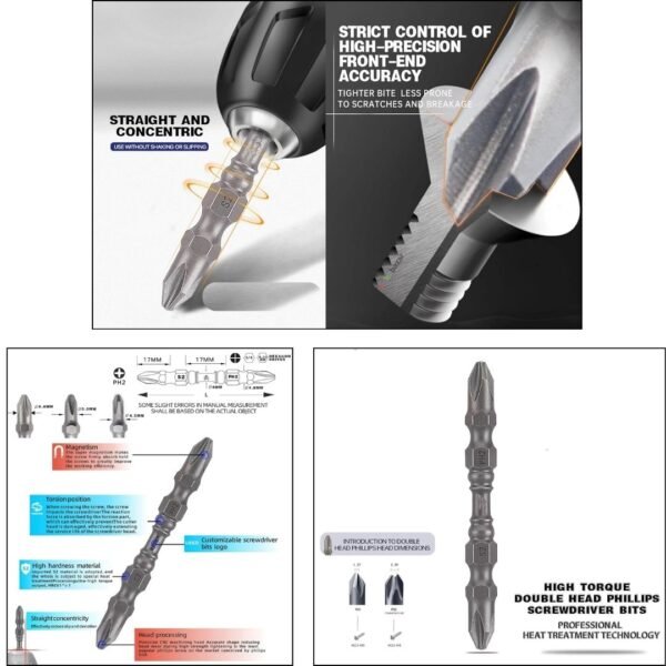 65mm PH2 Two Sided Magnetic Screwdriver Bit Set - Image 2