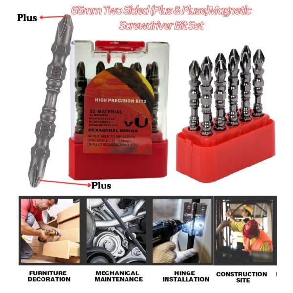 65mm PH2 Two Sided Magnetic Screwdriver Bit Set - Image 4