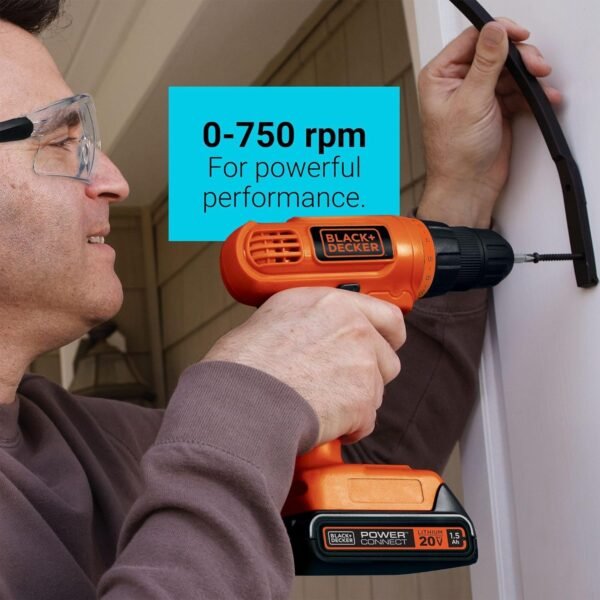 Black + Decker: LD120VA 20V MAX POWER CONNECT Li-Ion Cordless Drill/Driver Set - Image 5