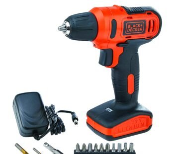 Black & Decker: LD12SP-IN 12V 10mm Li-ion Cordless Variable Speed Reversible Drill Driver with 10 Screwdriver and 2 Drill Bits