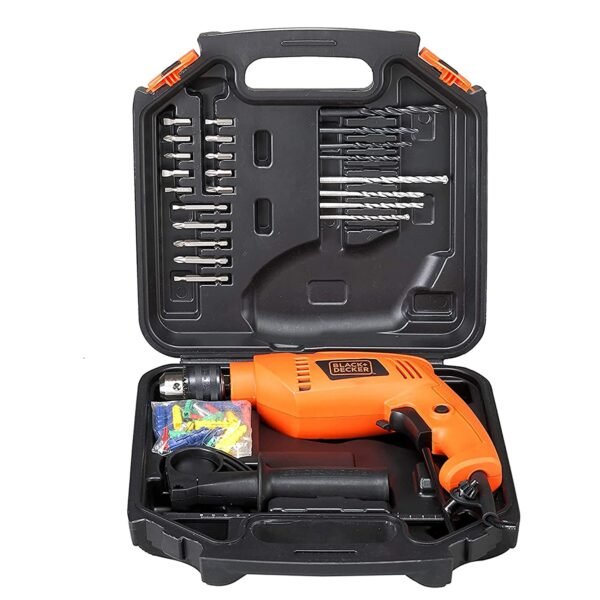 Black & Decker: HD555K50 550W 13mm Variable Speed Reversible Impact Drill Kit with 50 Accessories Kitbox