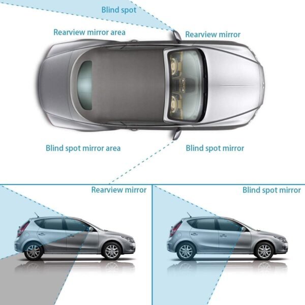 2pcs Frameless Round Convex Rear View Blind Spot Mirror For Cars - Image 3