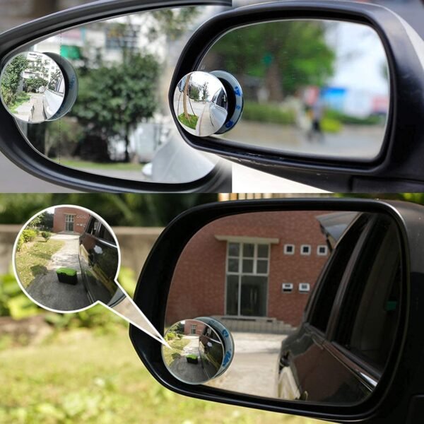 2pcs Frameless Round Convex Rear View Blind Spot Mirror For Cars - Image 4