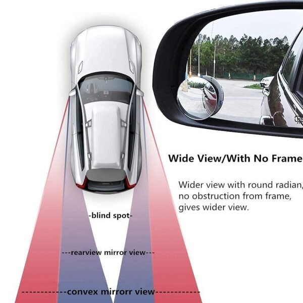 2pcs Frameless Round Convex Rear View Blind Spot Mirror For Cars - Image 7
