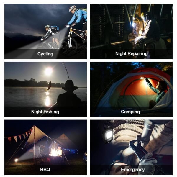 4-Modes Keychain Flashlight White COB LED with Bottle Opener, Magnetic Base and Folding Bracket - Image 3