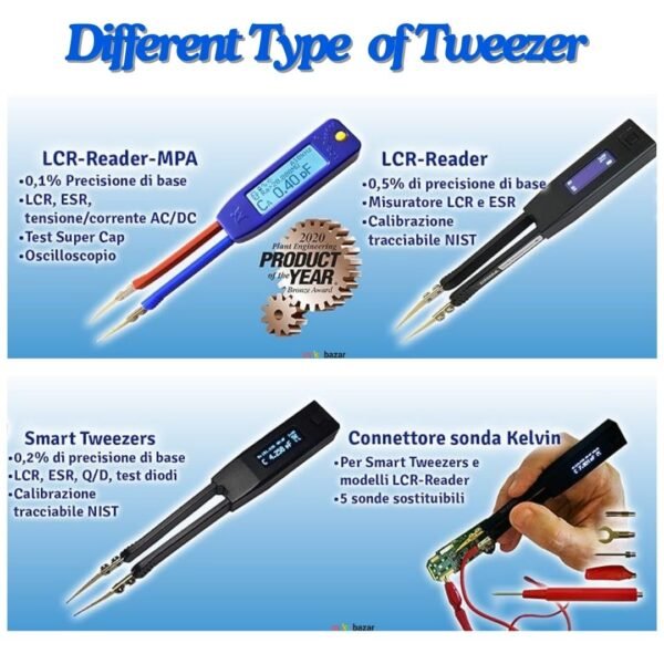 FNIRSI LCR-ST1 Mini Smart Tweezer LCR SMD ESR Tester - Image 3