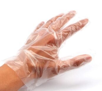 Plastic Transparent Disposable Clear Gloves White (Pack of 100)