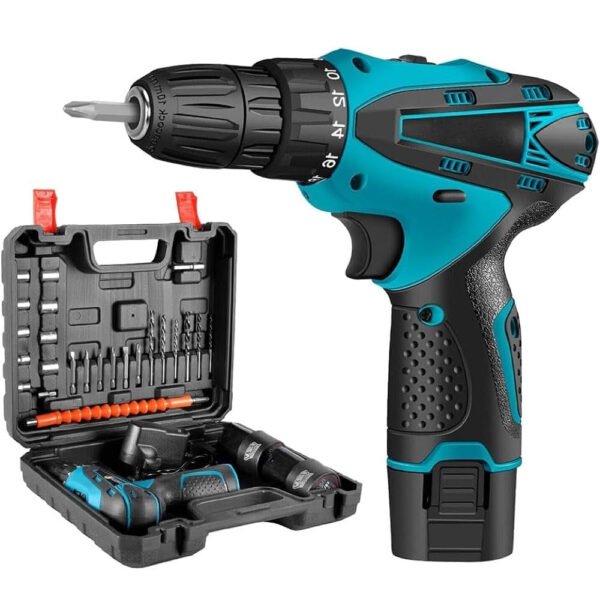 Generic: 12V Cordless Drill Machine Kit 10mm Keyless Chuck with Batteries & Two Speed Control - Image 8