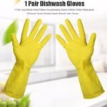 Flock Line Reusable Rubber Hand Gloves (Pair) - Yellow - Image 5