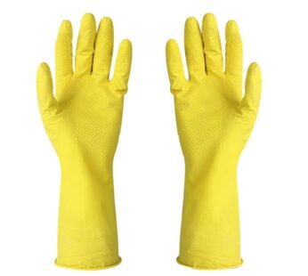 Flock Line Reusable Rubber Hand Gloves (Pair) – Yellow