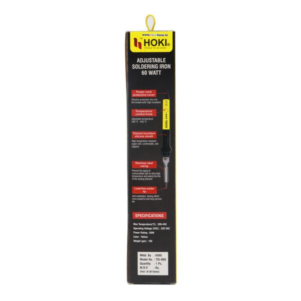 Hoki: 908 Temperature Controlled 60W Soldering Iron with Pointed Tip - Image 6