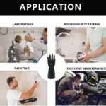 Multipurpose Natural Gum Rubber Reusable Cleaning Gloves (Pair)- Grey/Black - Image 4