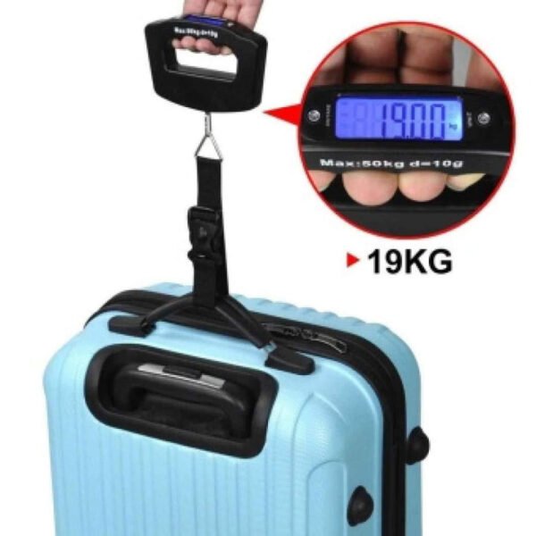 Black Digital Portable Luggage Scale with LCD Backlight - 50 kg - Image 2