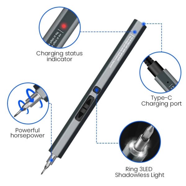 12-in-1 Rechargeable Cordless Electric Mini Screwdriver Set - Image 2