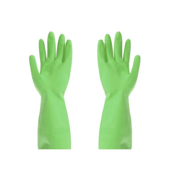 Cut Glove Reusable Rubber Hand Gloves (Pair) - Green