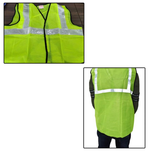 Generic: Reflective Tape Safety Jacket - Green - Image 3