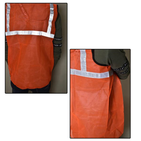 Generic: Reflective Tape Safety Jacket - Orange - Image 2
