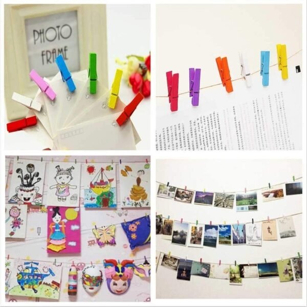 Wooden Clips for Photo Hanging & Home Decoration Pin Clips (Pack Of 50) - Image 3