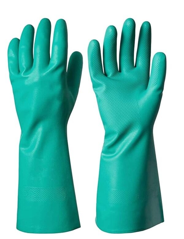 Cut Glove Reusable Rubber Hand Gloves (Pair) - Green - Image 2