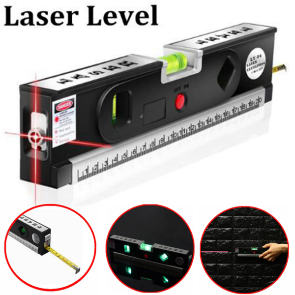 LevelPro4 8IN Laser Spirit Level with Measuring Tape and Three-Way Bubble Alligners - Image 4